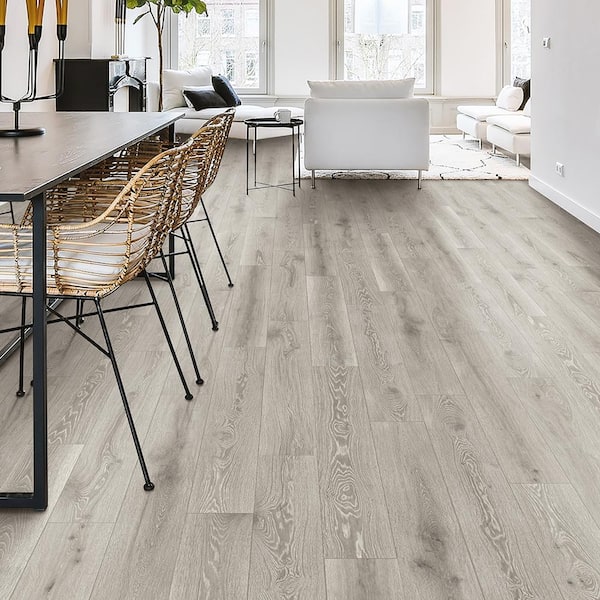 Larkmead Oak 12mm T x 7.56 in. W Waterproof Laminate Wood Flooring (15.95 sq. ft./Case)