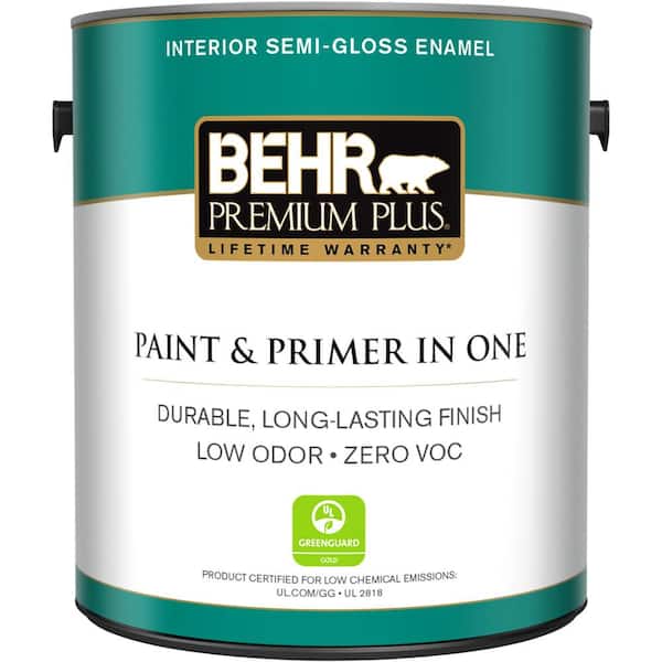 BEHR PREMIUM PLUS 1 gal. Deep Base Semi-Gloss Enamel Low Odor Interior Paint and Primer in One