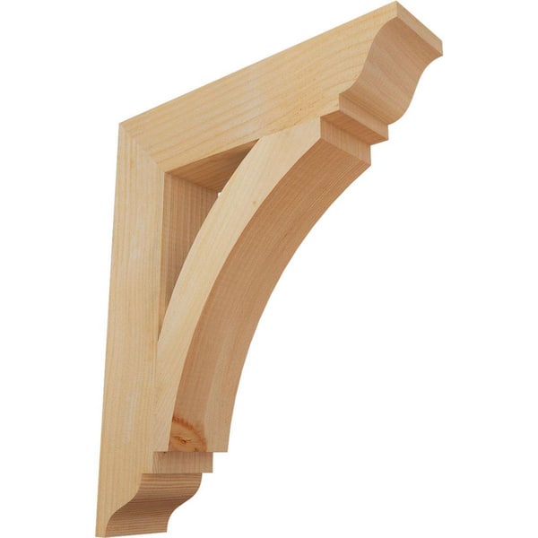 Ekena Millwork 4 in. x 22 in. x 18 in. Douglas Fir Thorton Traditional Rough Sawn Bracket