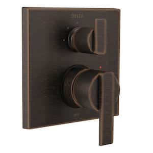 Ara Modern 2-Handle Wall-Mount Valve Trim Kit with 3-Setting Integrated Diverter in Venetian Bronze (Valve Not Included)