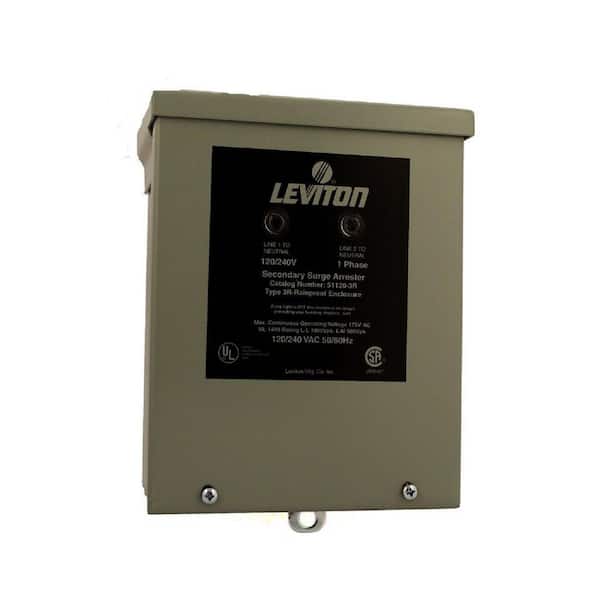 Leviton 120/240-Volt-Single Phase Panel Mount 4-Mode Protection Outdoor Rated Surge Protective Device, Gray