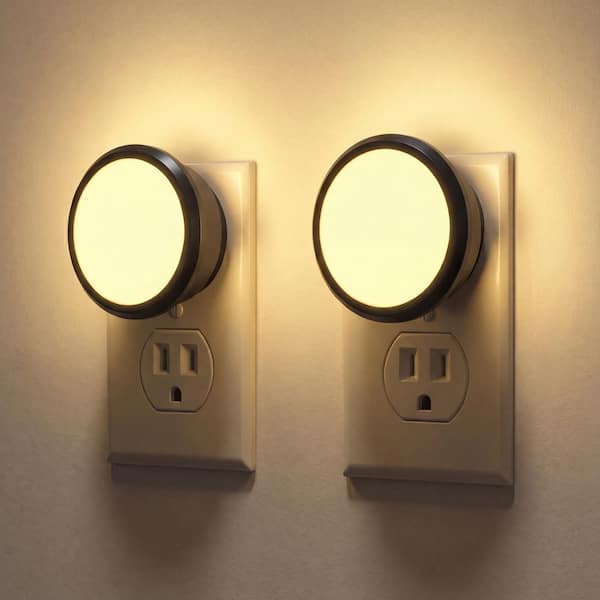 AURA LED Round Night Light Plug In Wall 2PK