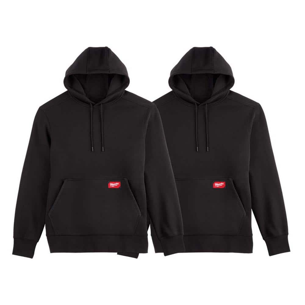 Men's Medium Black Midweight Cotton/Polyester Long-Sleeve Pullover Hoodie (2-Pack) price history on PriceWatchPro