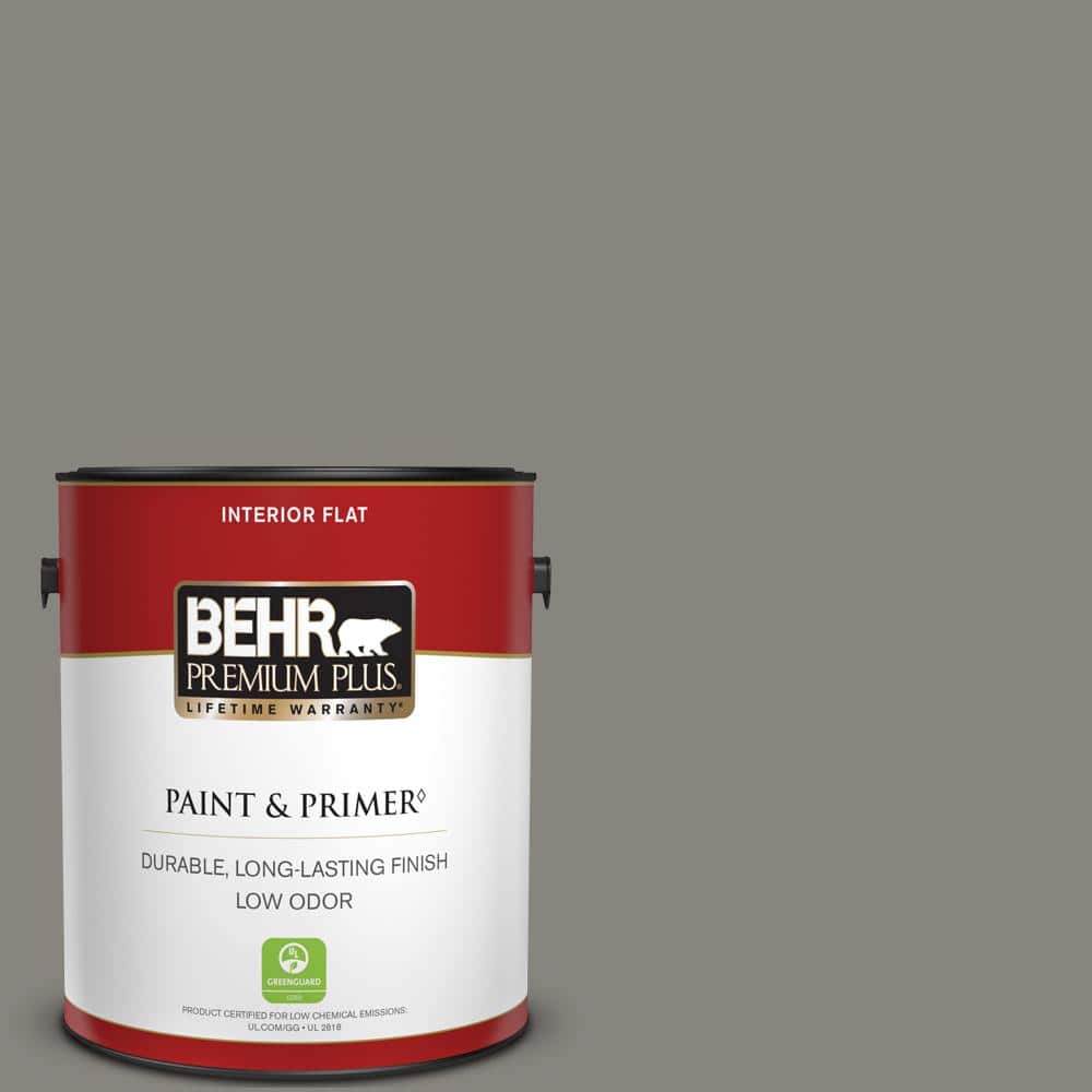 BEHR PREMIUM PLUS 1 gal. PPU2407 Barnwood Gray Flat Low Odor Interior