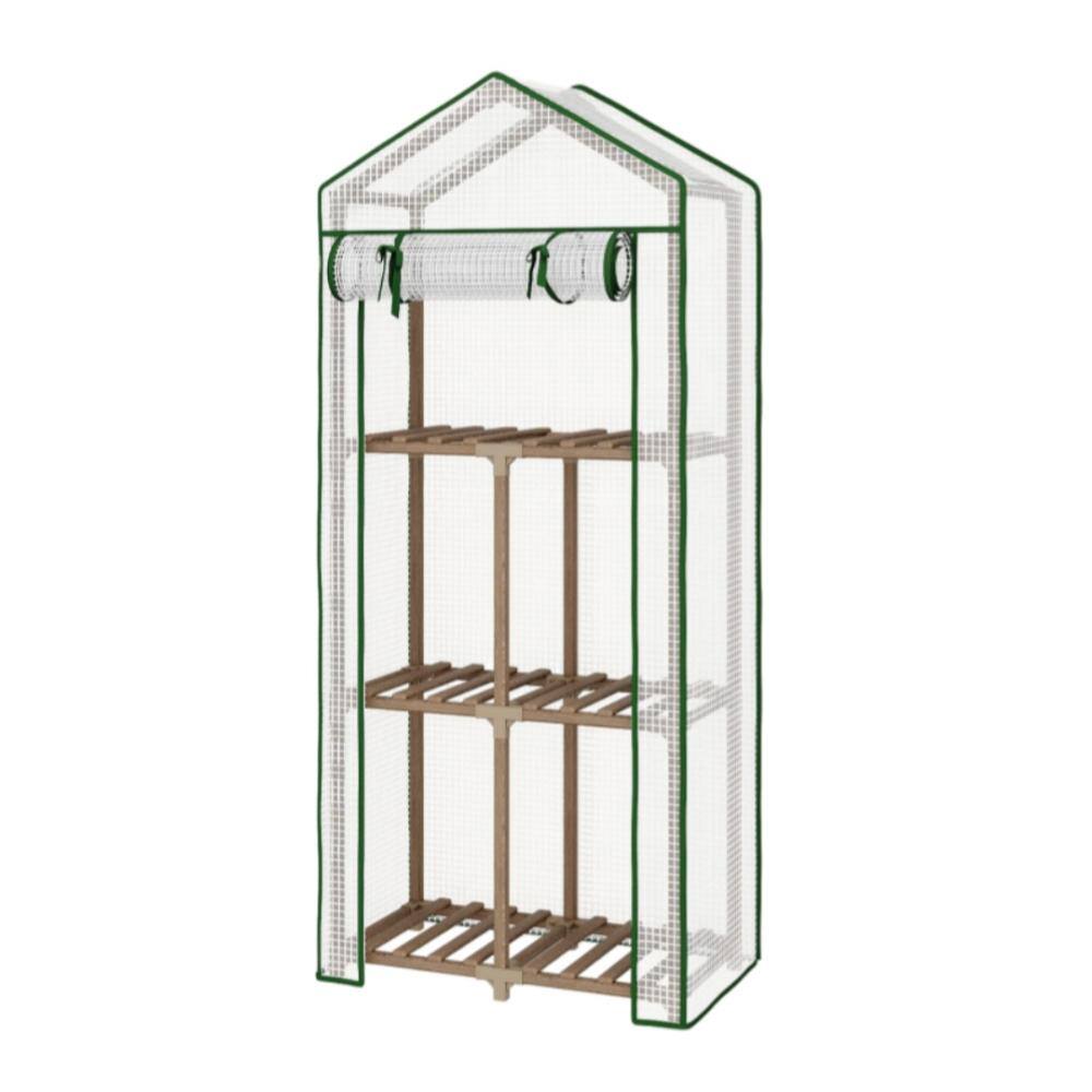 3-Tier Outdoor Portable Small Plant Greenhouse with PE Cover
