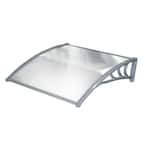 4 ft. Polycarbonate Window/Entry Fixed Awning in Grey