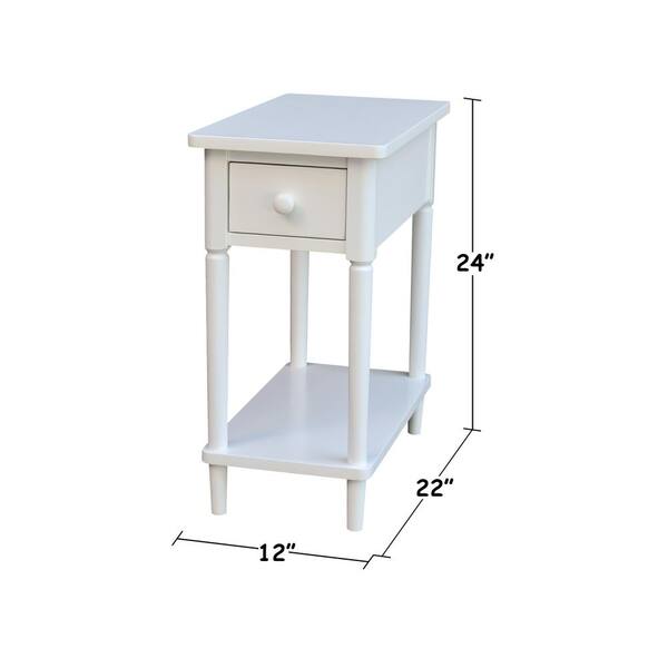 International Concepts White 12 in. Wide Narrow Side Table International Concepts White 12 in. Wide Narrow Side Table
