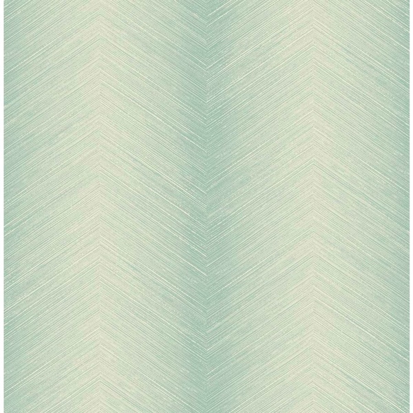 56 sq. ft. Aloe Green Shibori Chevron Unpasted Paper Wallpaper Roll