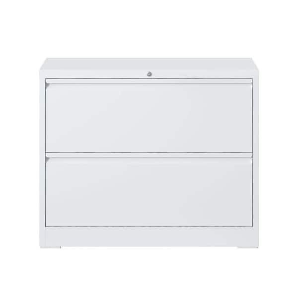 35.43 in W x 15.75 in D x 28.50 in H in White Assembled Flex Wall Cabinet with 2-Drawer