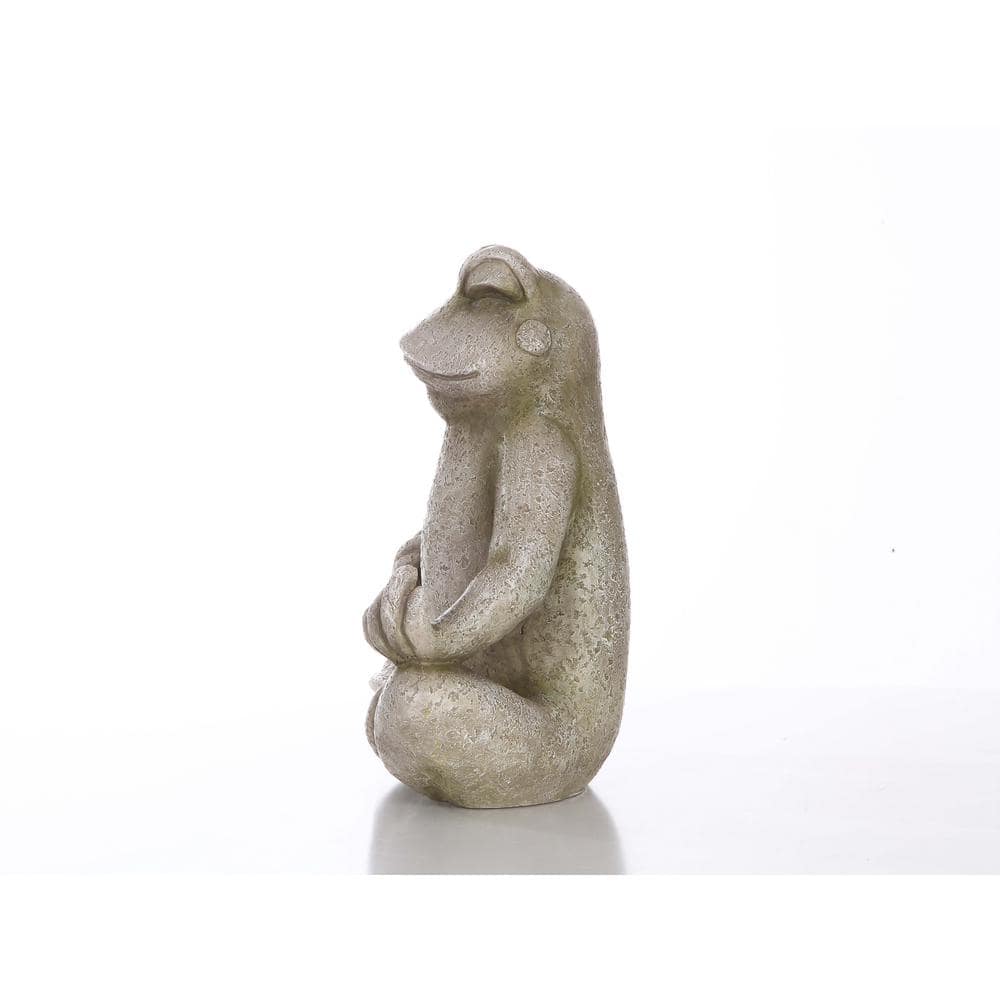 Zen Frog Polyresin Garden Statue in Lotus Position