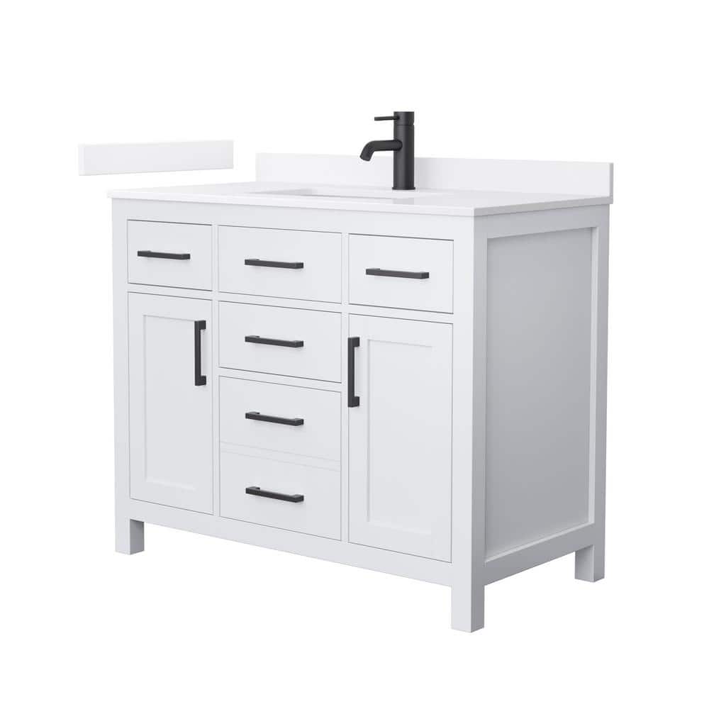 Beckett 42 in. Single Freestanding White Bath Vanity with White Quartz Top (Assembled) price history on PriceWatchPro