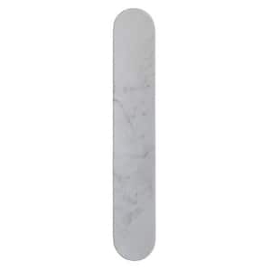 24 in. Modern White Oval Marble Serving Board