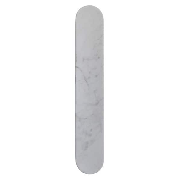 Storied Home 24 in. Modern White Oval Marble Serving Board