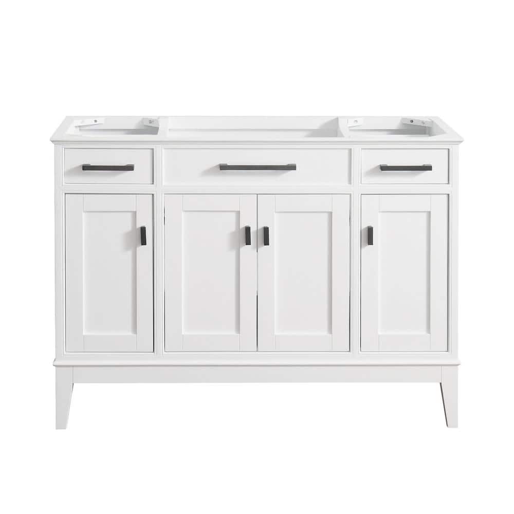 Madison 48" White Solid Wood Freestanding Vanity Base