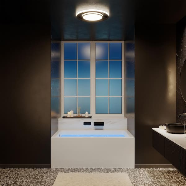 Avancer 60 in. x 36 in. Left-Hand Drain Rectangular Alcove Whirlpool Bathtub with Apron in White