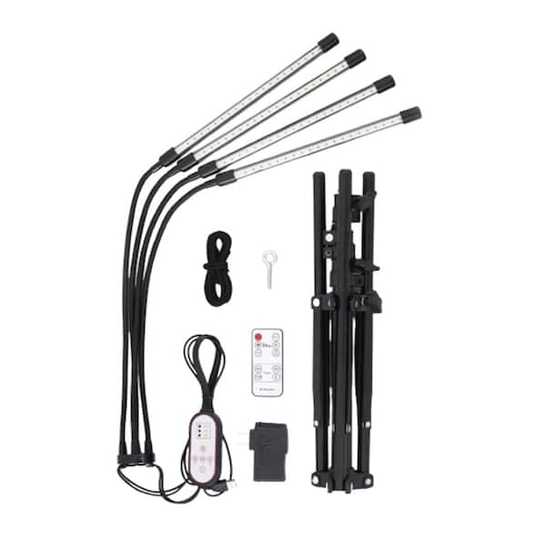 15-72 in. Adjustable LED Plant Grow Light with Tripod Stand Full Spectrum Indoor Grow Lamp and 10 Dimmable Levels Black