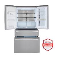 23 cu. ft. Smart French Door Refrigerator InstaView, Door-In-Door & Craft Ice, PrintProof Stainless Steel, Counter Depth