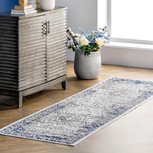 Delores Transitional Persian Blue 3 ft. x 8 ft. Runner Rug