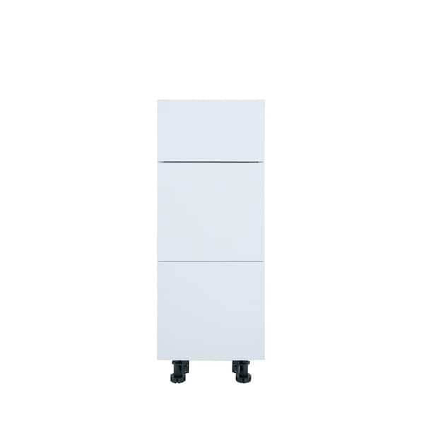 Cambridge Radiance 18 in. W x 21 in. D x 34.50 in. H Ready to Assemble Slab Bath Cabinet in White Gloss