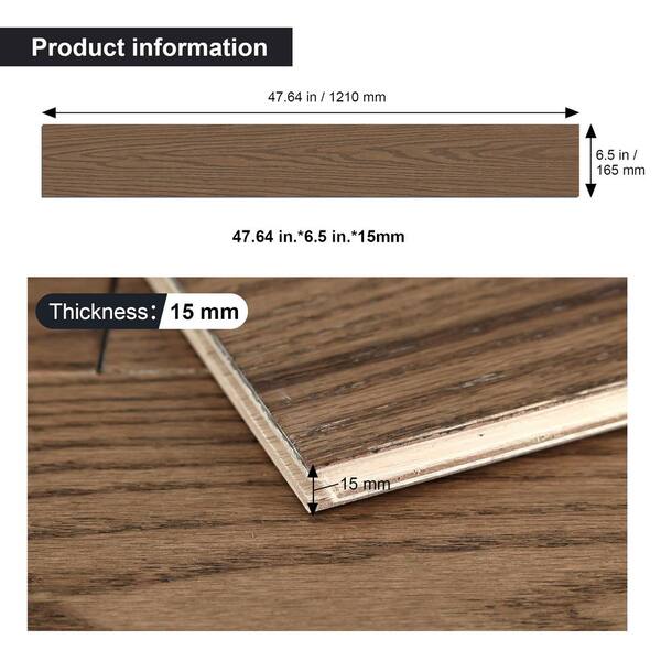 Jeedeson Brown 0.59 in. T x 47.64 in. L x 6.5 in. W Tongue and