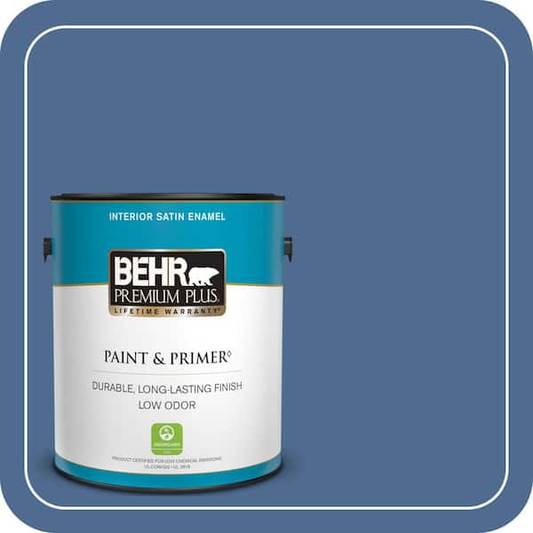 BEHR PREMIUM PLUS 1 gal. #590D-6 Wickford Bay Satin Enamel Low Odor Interior Paint & Primer