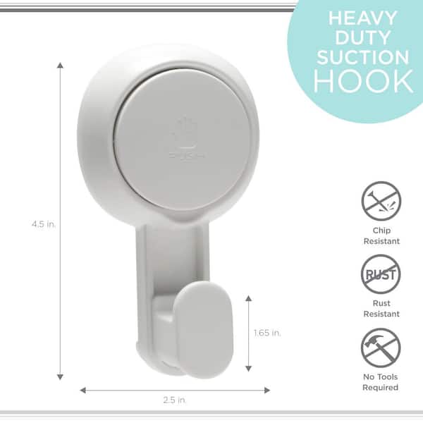 Heavy Duty Suction Cup Hooks - Reusable Bathroom Organizer (3