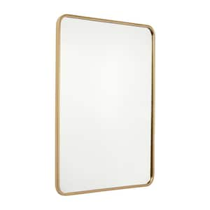 30 in. W x 40 in. H Matte Gold Wall Mounted Mirror