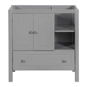 30 in. Bath Vanity Cabinet without Top with Doors and Drawers in Gray