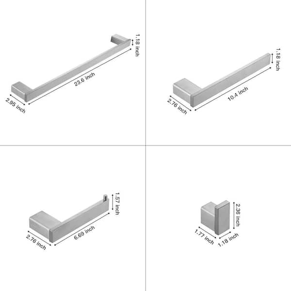 5-Piece Bathroom Hardware Set with Towel Bar Set Stainless Steel Wall Mount Bathroom Accessories Set in Brushed Nickel