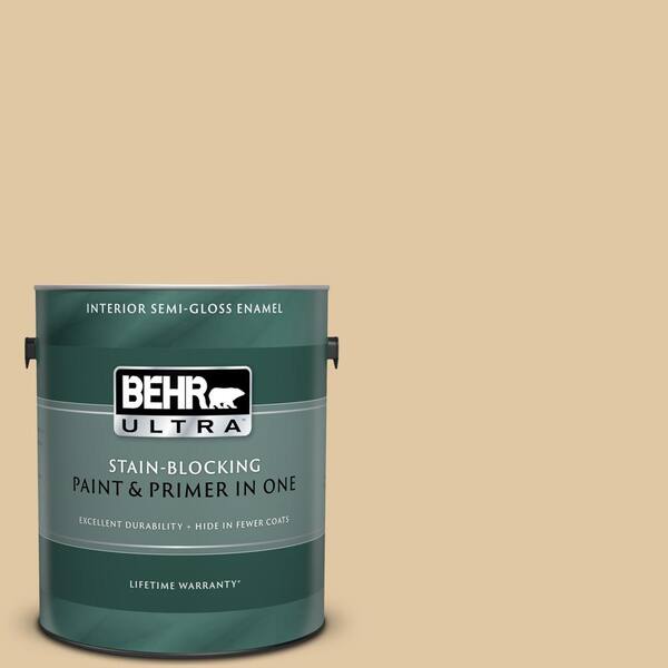BEHR ULTRA 1 gal. #UL150-5 Crepe Semi-Gloss Enamel Interior Paint and Primer in One