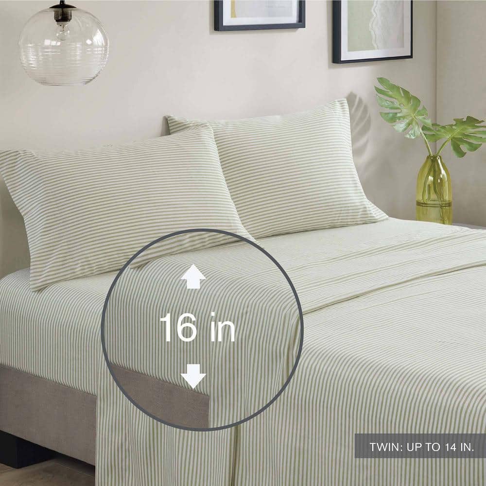 California King Green and Grey Microfiber Bed in a Bag Set
