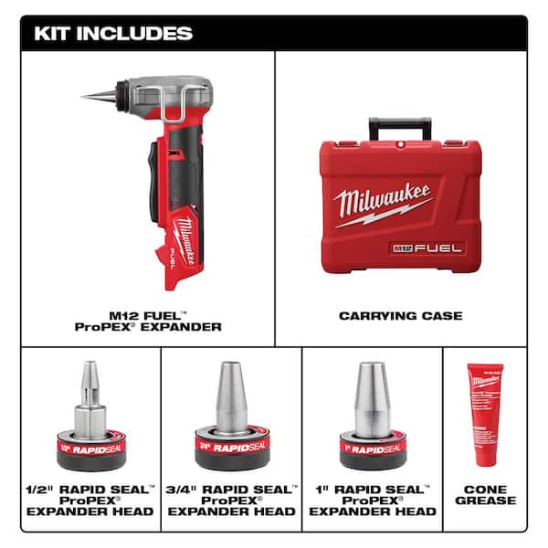 M12 FUEL 1/2 in. - 1 in Pro PEX Expansion Tool Kit with. RAPID SEAL ProPEX Expansion Heads & HACKZALL