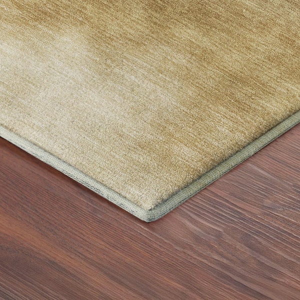 Mayfield Premium Machine Washable Abstract AMF2419 Honey 3 ft. x 4 ft. Area Rug