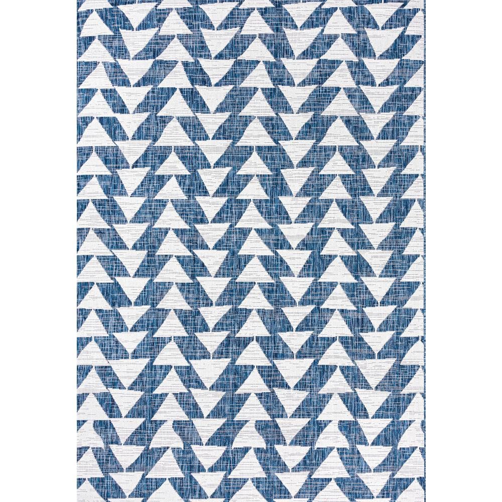 Andratx 8' x 10' Blue Geometric Synthetic Indoor/Outdoor Rug