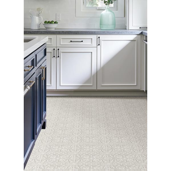 Estate 12 in. W x 12 in. L Grey Peel & Stick Vinyl Tile Flooring (20 sq. ft./case)