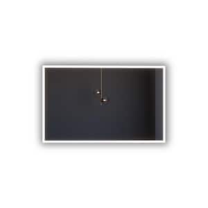 Lisa 48 in. W x 30 in. H Large Rectangular Frameless LED Light Wall-Mount Bathroom Vanity Mirror in Silver