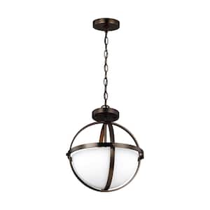 Alturas 2-Light Brushed Oil Rubbed Bronze Semi-Flush Convertible Pendant with LED Bulbs