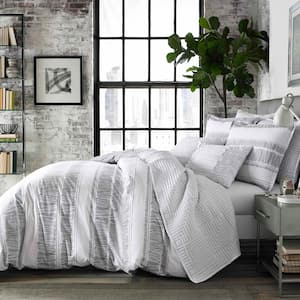 City Scene Zander Duvet Cover Set, White, Full/Queen