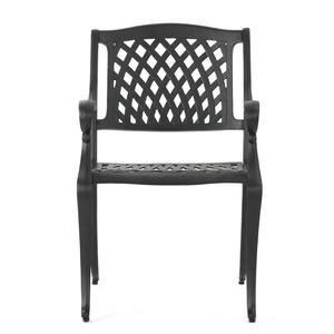 Hallandale Black 5-Piece Aluminum Square Outdoor Dining Set