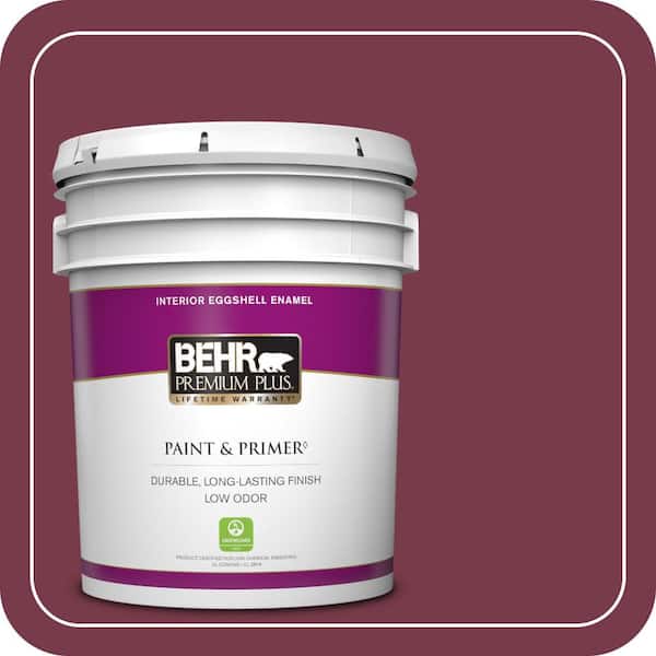 BEHR PREMIUM PLUS 5 gal. #BIC-51 July Ruby Eggshell Enamel Low Odor Interior Paint & Primer