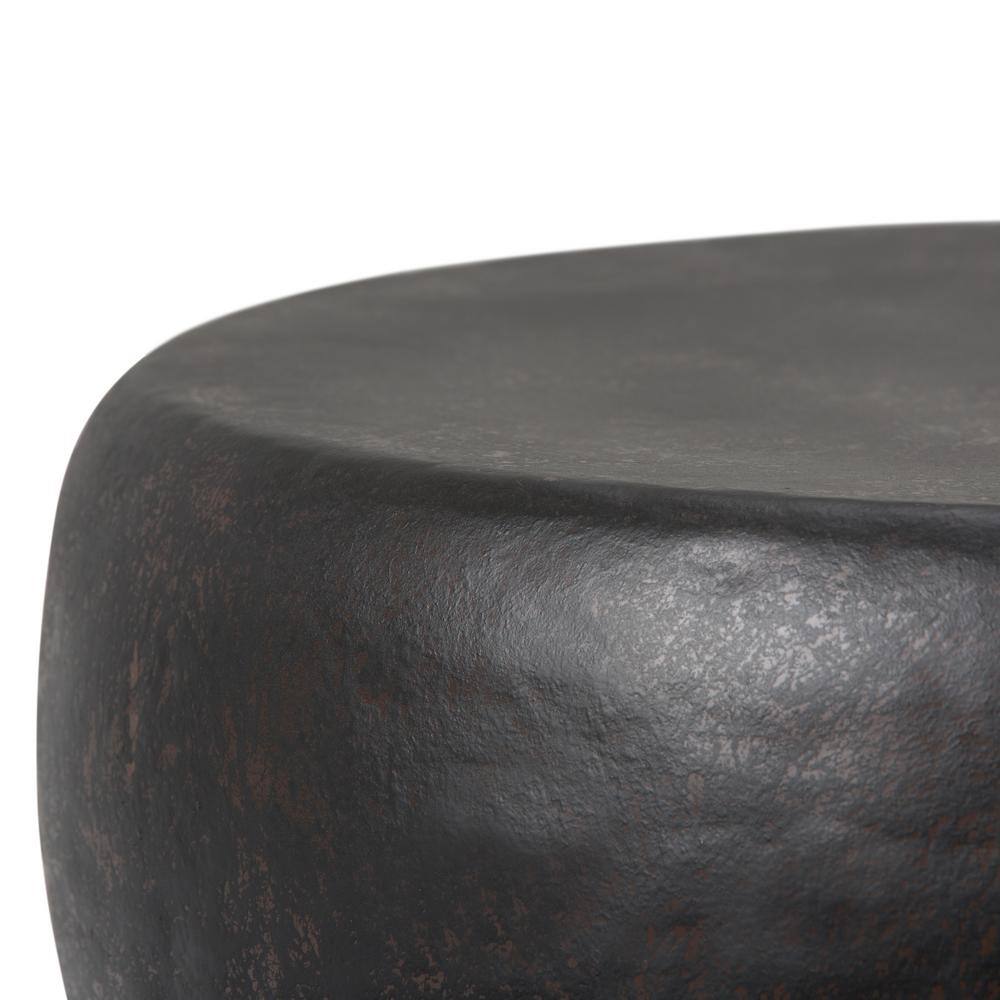 Rustic Bronze 20" Industrial Drum Accent Side Table