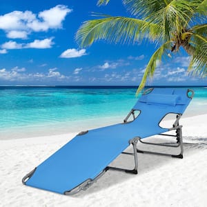 Blue Durability Stability Metal Outdoor Lounge Chair
