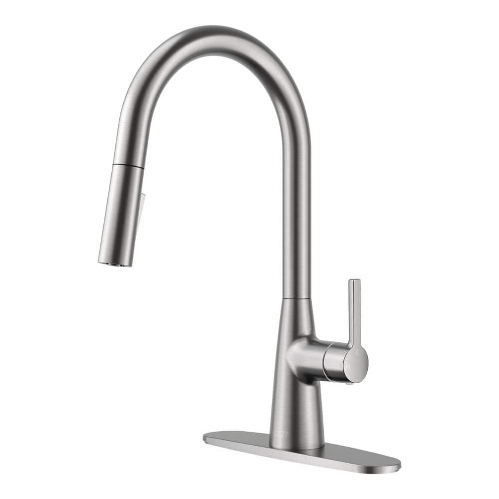 Modern Brushed Nickel 15.86 in. H Pull-Down Kitchen Faucet with 360° Swivel Spout price history on PriceWatchPro