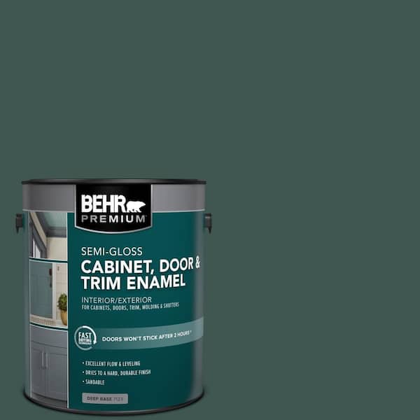 1 gal. #HDC-CL-21A Dark Everglade Semi-Gloss Enamel Interior/Exterior Cabinet, Door & Trim Paint