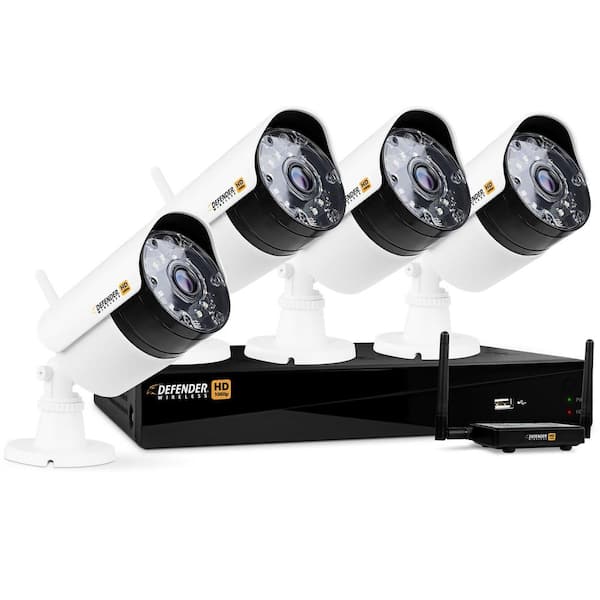 Defender Wireless HD 1080p 4-Channel 1TB DVR Security System with 4-Bullet Cameras