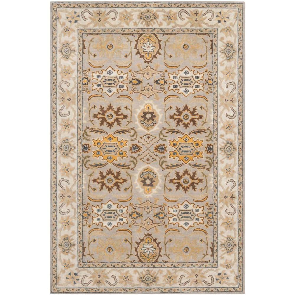 Elysian Gray Hand-Tufted Wool 5' x 8' Rectangular Area Rug
