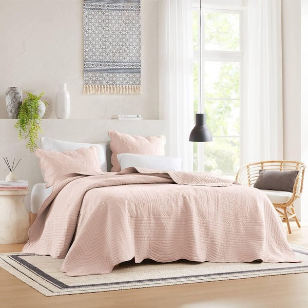 Madison Park Marino Blush Microfiber Full/Queen Scalloped