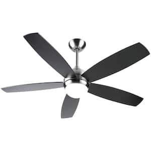 52 in. Metal Indoor Stain Nickel Integrated LED Indoor Lighting Ceiling Fan with 2 Downrods and Double-Faced
