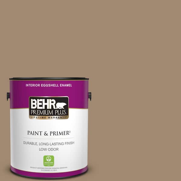 BEHR PREMIUM PLUS 1 gal. #700D-5 Toffee Crunch Eggshell Enamel Low Odor Interior Paint & Primer