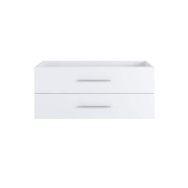 VOLPA USA AMERICAN CRAFTED VANITIES Napa 48 in. W x 22 in. D x 21 in. H Single Sink Bath Vanity Cabinet without Top in Glossy White, Wall Mounted